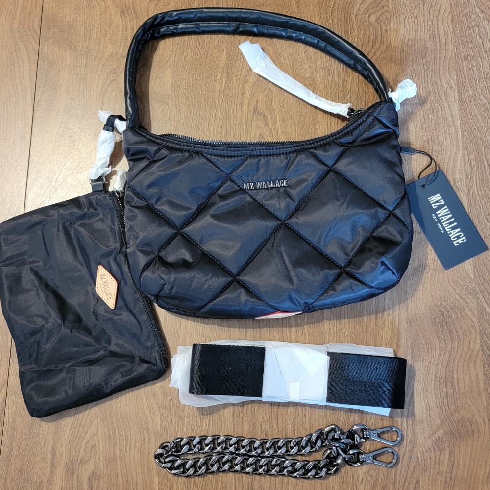 MZ WALLACE NWT Black Quilted Small Bowery Shoulder Bag